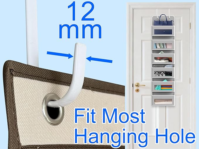 Over the Door Metal Hooks with Plastic Coating 5.5" Fit 0.5" to 1 3/8" Door 6 Pcs Heavy Duty Single Towel Robe Rack Wreath Bathroom Shower Hanger Shoe Organizer Ironing Board Short White