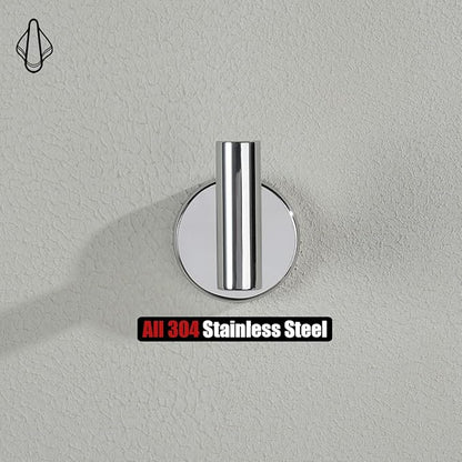 JQK Chrome Bathroom Towel Hook, 304 Stainless Steel Coat Robe Clothes Hook for Bathroom Kitchen Garage Wall Mounted (Pack of 4), TH100-CH-P4