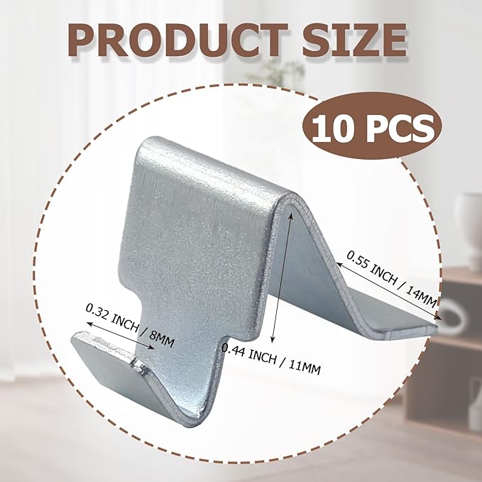 Metal Shelf Clips 10 Pcs, Silver Pilaster Shelf Brackets for Standard Pilasters, Universal Shelf Support Bracket for Metal or Wood Cabinets, Bookcases