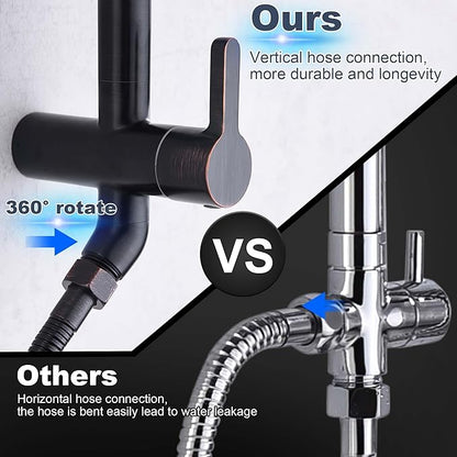 SonTiy Rain Shower Heads System with Handheld Jet Spray, Caddy Shelf and Brass Shower Diverter, Bathroom luxury Shower Faucet Set for Whole Family, 2.5 GPM, Oil Rubbed Bronze