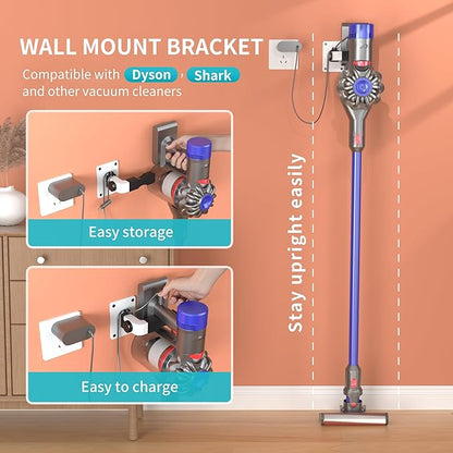 Shark Vacuum Wall Mount for Vacuum Stand Shark Cordless Vacuum Mount Compatible for V7 V8 V10 V11 V12 V15 Shark IX141 IZ562H IZ682H IZ361H IZ462H IZ163H IZ363HT IZ483H (White+Clip)