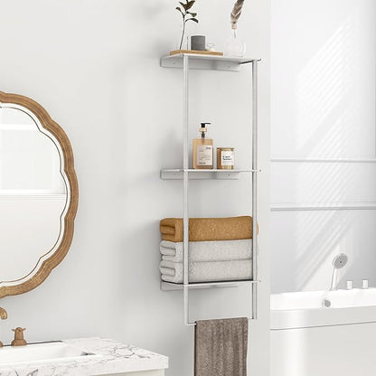 Towel Racks for Bathroom, 3 Tier Towel Rack with Shelf and Towel Bar, Wall Mounted Towel Rack, Towel Storage and Organizer - Brushed Nickel