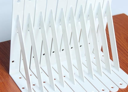 20 Pack L8 x H 6" White Heavy Duty Shelf Brackets with Screws Metal Shelf Brackets Shelf Support Angle Brackets for Shelves L Brackets Heavy Duty Floating Shelf