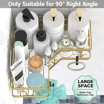 Corner Shower Caddy Bathroom Organizer: Adhesive Shower Rack Bathtub Shelves - 3Pack No Drilling Shower Shelf - Stainless Steel Organizer
