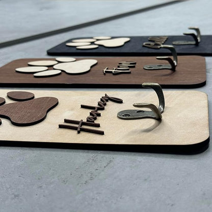 Personalized Dog Leash Holder Wall Mount, Pet Harness Hanger, Dog Collar Organizer for Entryway, Key Rack for Wall Decorative, Memorial Cat Leash Holder for Wall, Pet Loss Gifts, Home Decor