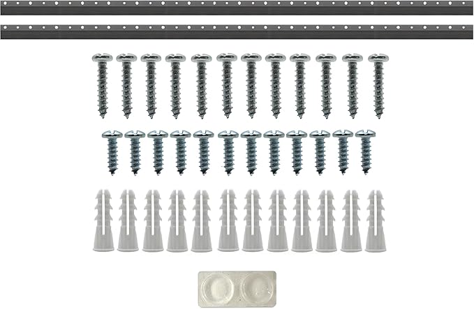 PHS - French Cleat Hanger 45 Inch - Heavy Duty Picture Hanging Hardware & Mirror Hanging Kit - Z Clip System Supports 225 lbs - Wall Cleat Complete Set with Anchors, Screws & Bumpers