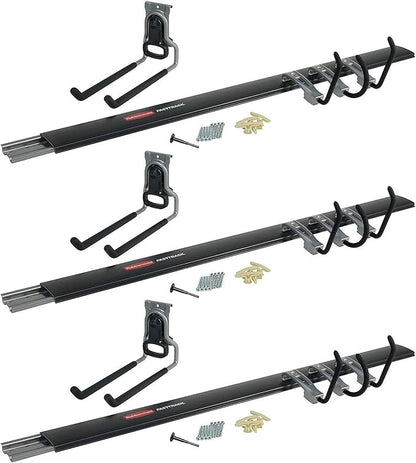 Rubbermaid FastTrack Garage Organization 5 Piece All in One Rail and Hook Kit Storage System (3 Pack)