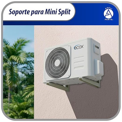 Appli Parts soporte para unidad condensadora de aire acondicionado tipo mini split hasta 160kg incluye barra transversal con nivel, pernos y gomas de fijacion APAB-3160