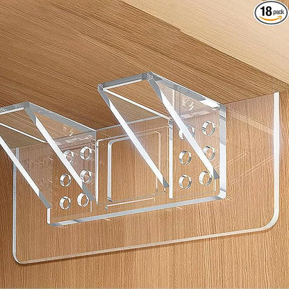18 Pieces Large Size Adhesive Shelf Bracket, Double Row Thickened and Reinforced Design Shelf Support Pegs for Shelves Kitchen Cabinet Book Closet