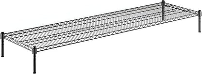 21" x 72" x 8" Black Epoxy Wire Storage Shelf, Dunnage Rack, Commercial 1 Tier Small Shelf