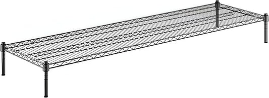 21" x 72" x 8" Black Epoxy Wire Storage Shelf, Dunnage Rack, Commercial 1 Tier Small Shelf