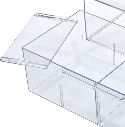 iDesign The Sarah Tanno Collection Plastic Cosmetic Drawer Organizer, Clear/White Large