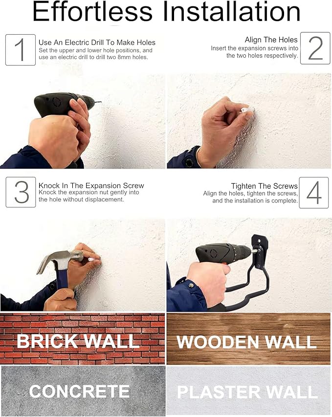 GS Alderaul Garden Power Tool Hanger, String Trimmer Bracket, Weedeater Hanger for Garage Wall, Weed Trimmer Wall Mount, Weed Wacker Storage Hook for Brush Cutter