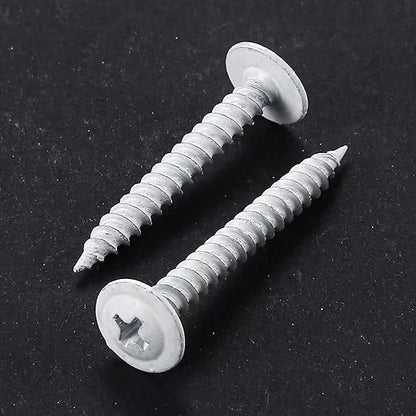 Wensilon(200 pcs)#8×1-1/4" Phillips Truss Head Wood Screws White Iron Quick Metal Self Tapping