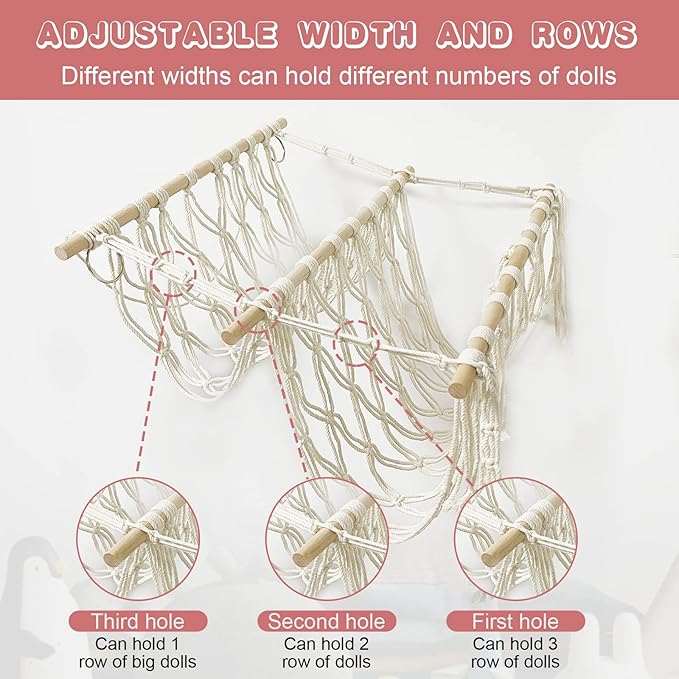 Stuffed Animal Net or Hammock Handmade Hammock Net for Stuffed Animals Corner Wall Hanging for Storage Organizer Holder for Small Stuffed Animal Net