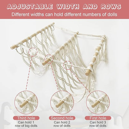 Stuffed Animal Net or Hammock Handmade Hammock Net for Stuffed Animals Corner Wall Hanging for Storage Organizer Holder for Small Stuffed Animal Net