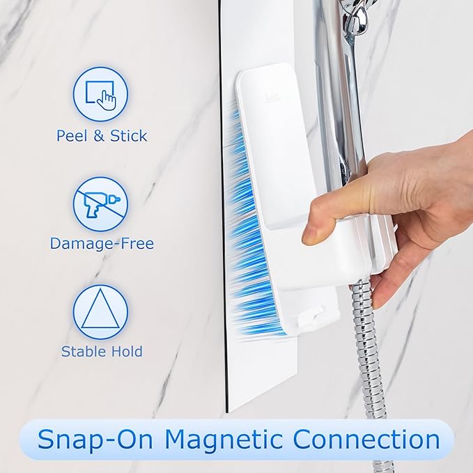 Modular Magnetic Handheld Shower Head Holder, 5-Section Customizable Sliding Rail with Tool-Free Adhesive Installation, Adjustable Height and Angle for Shower Chairs, Kids, Pets, Elderly, RV, Bathtub