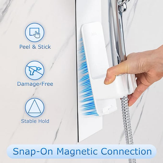 Modular Magnetic Handheld Shower Head Holder, 5-Section Customizable Sliding Rail with Tool-Free Adhesive Installation, Adjustable Height and Angle for Shower Chairs, Kids, Pets, Elderly, RV, Bathtub