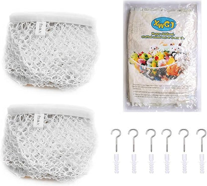 Stuffed Animal Net Or Hammock, Teddy Bear Holder Nets,White Toy Hammock for Stuffed Animals Storage, 2 Pack 75 x59 x59 in super large XWGJ
