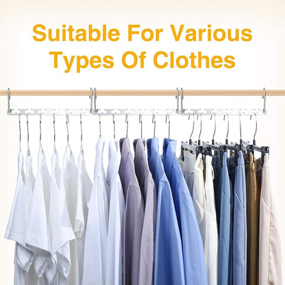 HOUSE DAY Space Saving Hangers for Clothes 12 Pack, Heavy Duty Hanger Organizer 30 Lbs Capacity, Metal Magic Hanger, Sturdy Multi Hangers, Closet Space Saver Closet Organizers and Storage