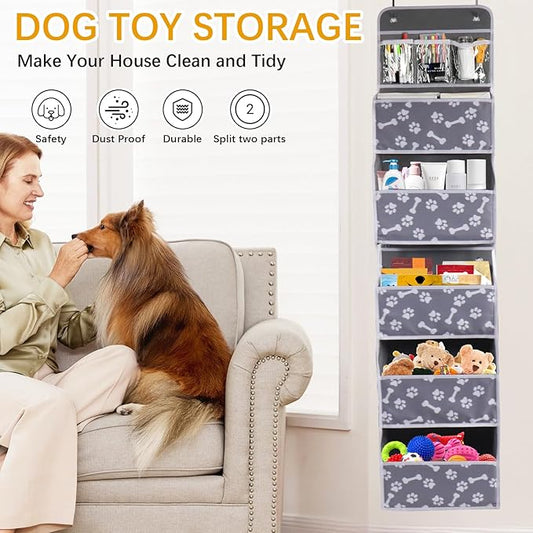 Morezi Dog Over The Door Storage Organizer Toy Leash Organization Great for Collecting pet Toys leashes Clothing Hanging Dog Organizer