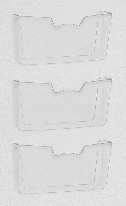 Simple Houseware Clear Single Pocket Wall Mount for Hanging File Holder, 3 Packs