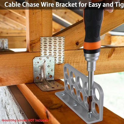 20Pack Cable Chase-Wire Bracket,Cable Support Wire Bracket Holder for NMB Electrical Cord Organized Management,Labor Time Saving,1" with 10-Hole Design