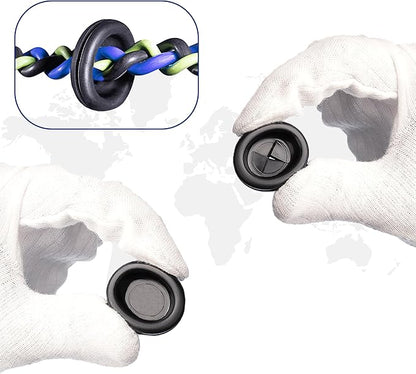 Rubber Plugs for Round Holes-205pcs Assorted Rubber Grommets in 7 Sizes M25.4, M22.23, M19.05, M15.88, M12.07, M7.14, M9.53-Waterproof Rubber Grommet Kit Wire Grommet Perfect for Sealing Auto Panel