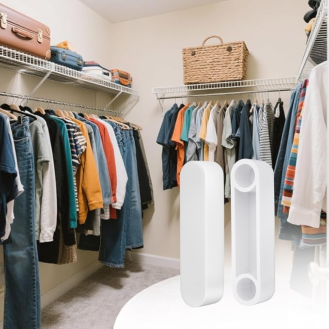 15 PCS Closet Rod End Caps,RAWILL Plastic Rod Spacer Cap for Wire Shelves,Easy Snap-On Installation for Storage Organizing