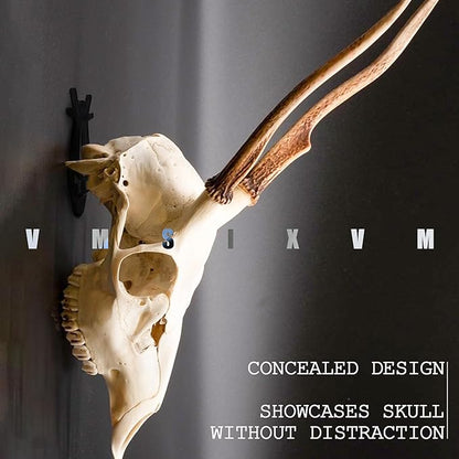 European Mount Skull Hanger, Deer Skull Wall Hooker for Hanging Deer Head, Pronghorn and Other Smaller Animals, Euro Mount Hanger with Easy Install Kit for Indoor Outdoor