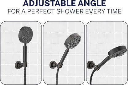 HammerHead Showers Solid Metal Handheld Showerhead Holder Wall Mount, Adjustable Screw-Mounted Pivot Ball, Shower Hose Holder, Fits Most Handheld Showerheads, Oil Rubbed Bronze