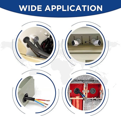 Rubber Grommet kit- Pack of 190 in 2 Types of Rubber Grommets for Wiring Including 2 Sizes of Hole Plugs & 8 Sizes of Wire Grommets- Firewall Grommet kit Handles Complete Safety & Sealing.