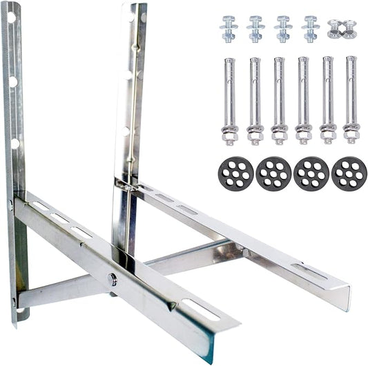 Wall Mounting Bracket for 9000-24000 BTU Condenser，Ac Support Brackets Rust Free Stainless Steel for Mini Split Air Conditioner Heat Pump Systems. (Small（9000-24000BTU）)
