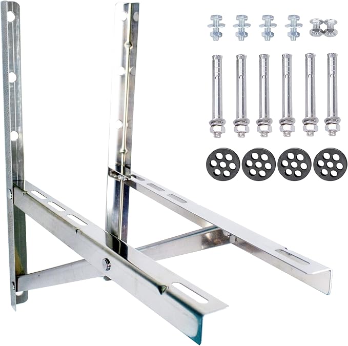 Wall Mounting Bracket for 9000-36000 BTU Condenser，Ac Support Brackets Rust Free Stainless Steel for Mini Split Air Conditioner Heat Pump Systems. (Large（9000-36000BTU）)
