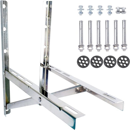 Wall Mounting Bracket for 9000-36000 BTU Condenser，Ac Support Brackets Rust Free Stainless Steel for Mini Split Air Conditioner Heat Pump Systems. (Large（9000-36000BTU）)