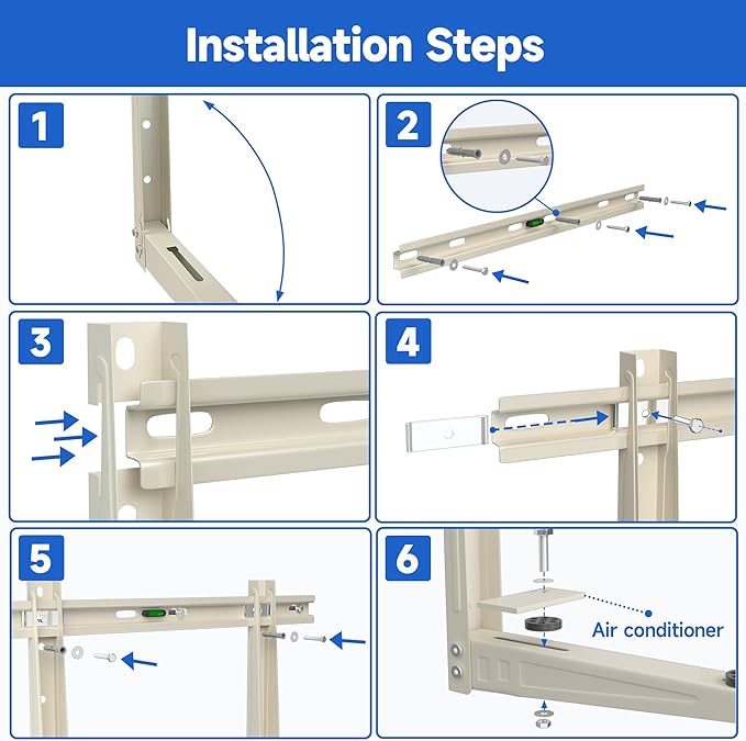 Mini Split Wall Mounting Bracket: Condenser Wall Mount Rack for 7000 9000 12000 18000 24000 30000 36000 BTU Mini Split Air Conditioner Units, Outside Split System Mount Condenser Bracket, Max 550 LBS