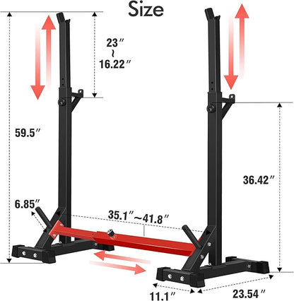 CANPA Adjustable Squat Rack Stand Multi-Function Barbell Rack Weight Lifting Gym Dumbbell Racks Home Gym Bench Press Rack Dumbbell Racks Stands 600Lbs