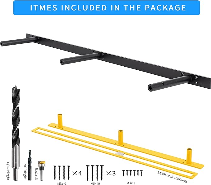 Heavy Duty Floating Shelf Bracket 38 inch, Hidden Shelf Bracket for Mantel and Shelving, Max Load 200 lbs if Mounted on Studs, Invisible Bracket for Floating Shelves (with Premium Build kit)