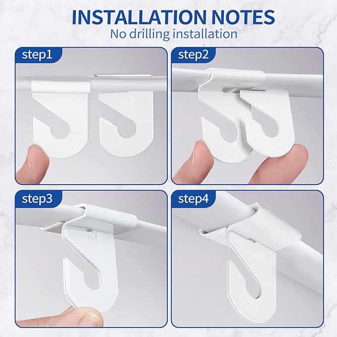 Wakhow 20 Pairs Drop Ceiling Hooks for Hanging, Suspended Track Ceiling Tile Clips, Ceiling Grid Hangers for Decorations from Classroom, Office, Home, Wedding, Hold Up to 20 lbs, 1" W X 1½" H