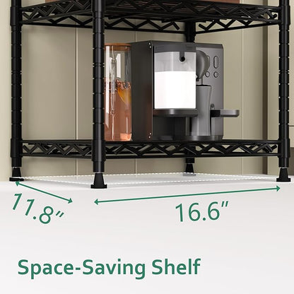 GIOTORENT 6-Tier Storage Shelves Standing Shelving Metal Units, Adjustable Height Wire Shelf Display Rack for Pantry Laundry Bathroom Kitchen 16.6” x 11.8” x 63”, Black