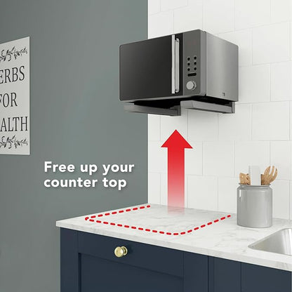 AVF Steel Universal Wall-Mounted Microwave Brackets in Silver (Set of 2)