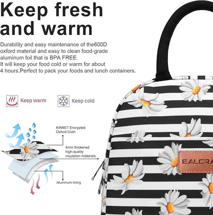 BALORAY Lunch Bag for Women Men Insulated Lunch Box for Adult Reusable Lunch Tote Bag for Work, Picnic, School or Travel