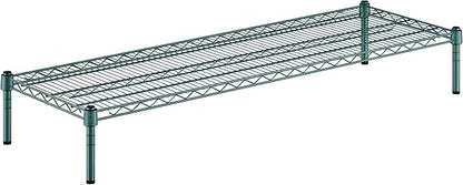 18" x 54" x 8" Green Epoxy Wire Storage Shelf, Dunnage Rack, Commercial 1 Tier Small Shelf