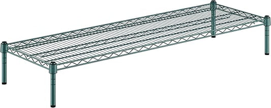 18" x 54" x 8" Green Epoxy Wire Storage Shelf, Dunnage Rack, Commercial 1 Tier Small Shelf