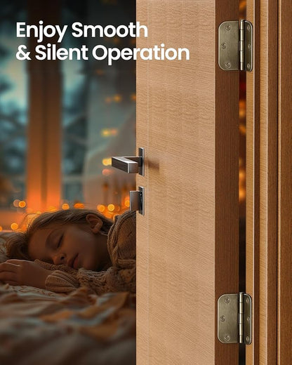 Atique Brass Door Hinges - 18 Pack Atique Door Hinges 3.5 Inch Rounded Interior Door Hinge with 5/8" Radius - Heavy Duty 3 1/2" Brass Hinges for Residential Door Hardware
