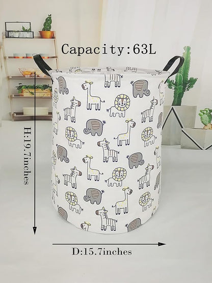 Kids Hamper Baby Storage Bins Gift Toy Box Organizer Nursery Waterproof Laundry Basket Large Canvas Collapsible Chest for Boys Girls Bedroom Closet Shelf Room Decor
