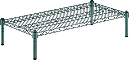 18" x 36" x 8" Green Epoxy Wire Storage Shelf, Dunnage Rack, Commercial 1 Tier Small Shelf