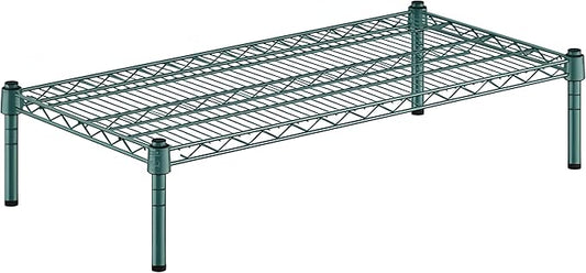 18" x 36" x 8" Green Epoxy Wire Storage Shelf, Dunnage Rack, Commercial 1 Tier Small Shelf