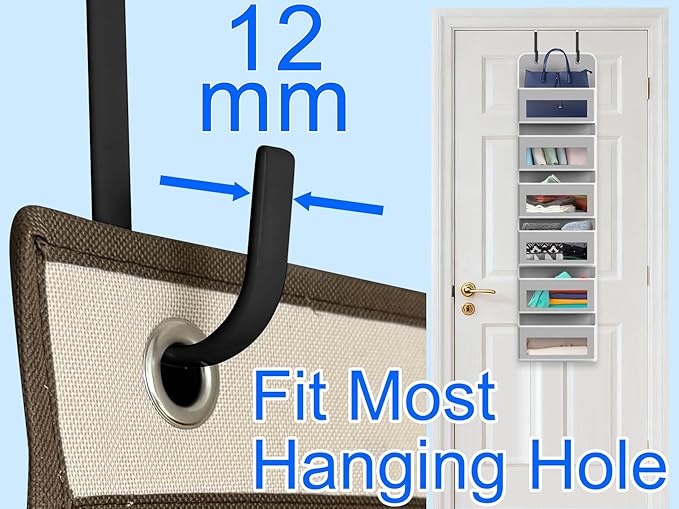 Over The Door Metal Hooks with Plastic Coating 5.5" Fit 0.5" to 1 3/8" Door 4 Pcs Heavy Duty Single Towel Robe Rack Wreath Bathroom Shower Hanger Shoe Organizer Ironing Board Short Black