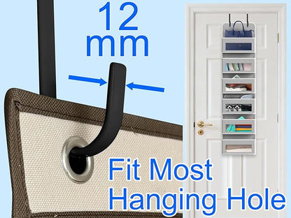 Over The Door Metal Hooks with Plastic Coating 5.5" Fit 0.5" to 1 3/8" Door 4 Pcs Heavy Duty Single Towel Robe Rack Wreath Bathroom Shower Hanger Shoe Organizer Ironing Board Short Black